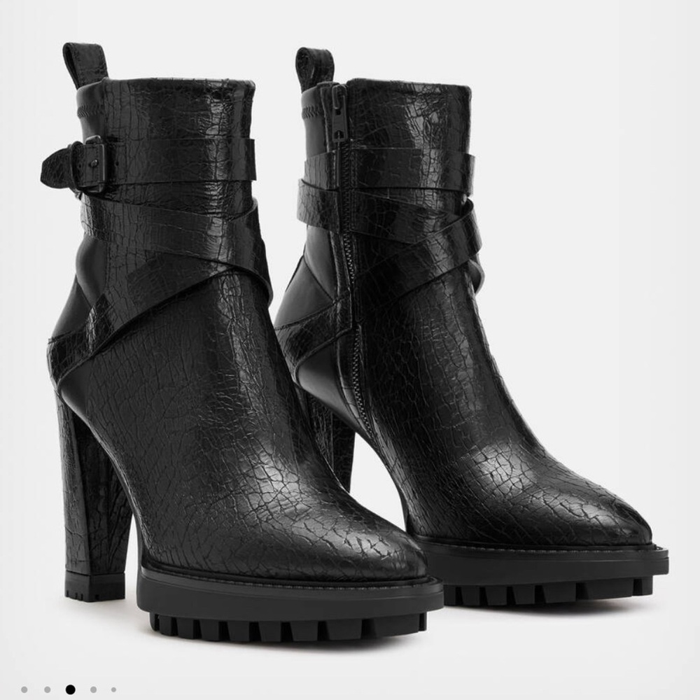 AllSaints Havana Crocodile Leather Boot